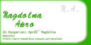 magdolna apro business card