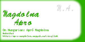 magdolna apro business card